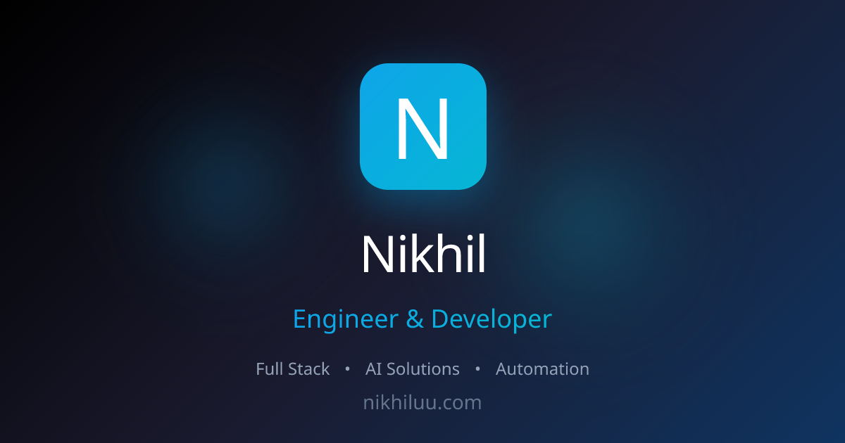 Nikhil - AI Engineer | Machine Learning, LLM & Full Stack Development